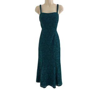 Oleg Cassini Green Sparkly Lace Bodycon Midi Dress Gown Size 8 Special Occasion